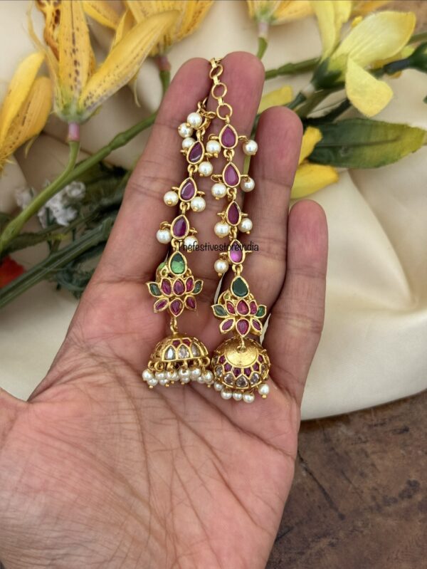 Kemp lotus jhumkas with maati | Bridal | Bridesmaid