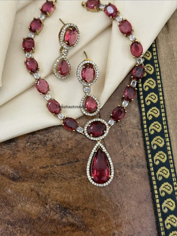 All red / ruby necklace set