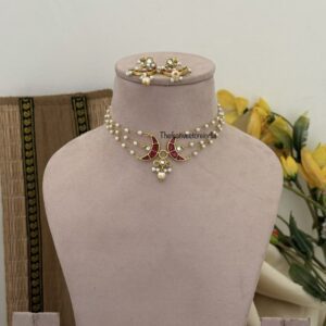 Jadau Chand/Moon pearl choker set | Classic