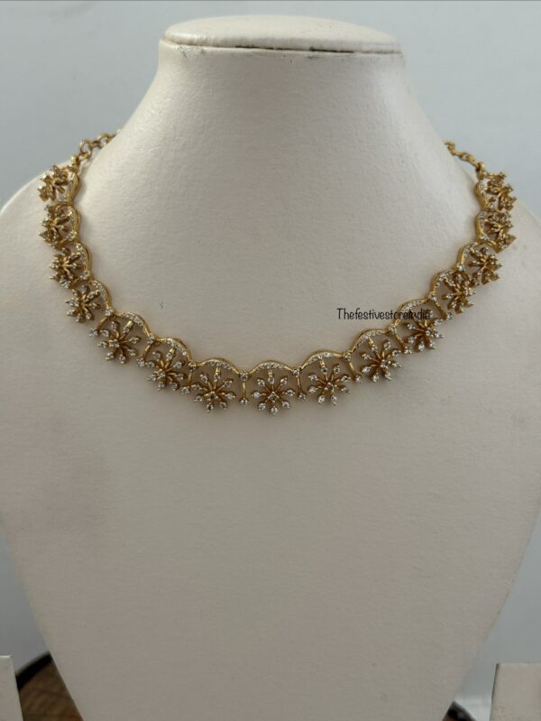 Floral AD classic necklace set | Diamonds look alike