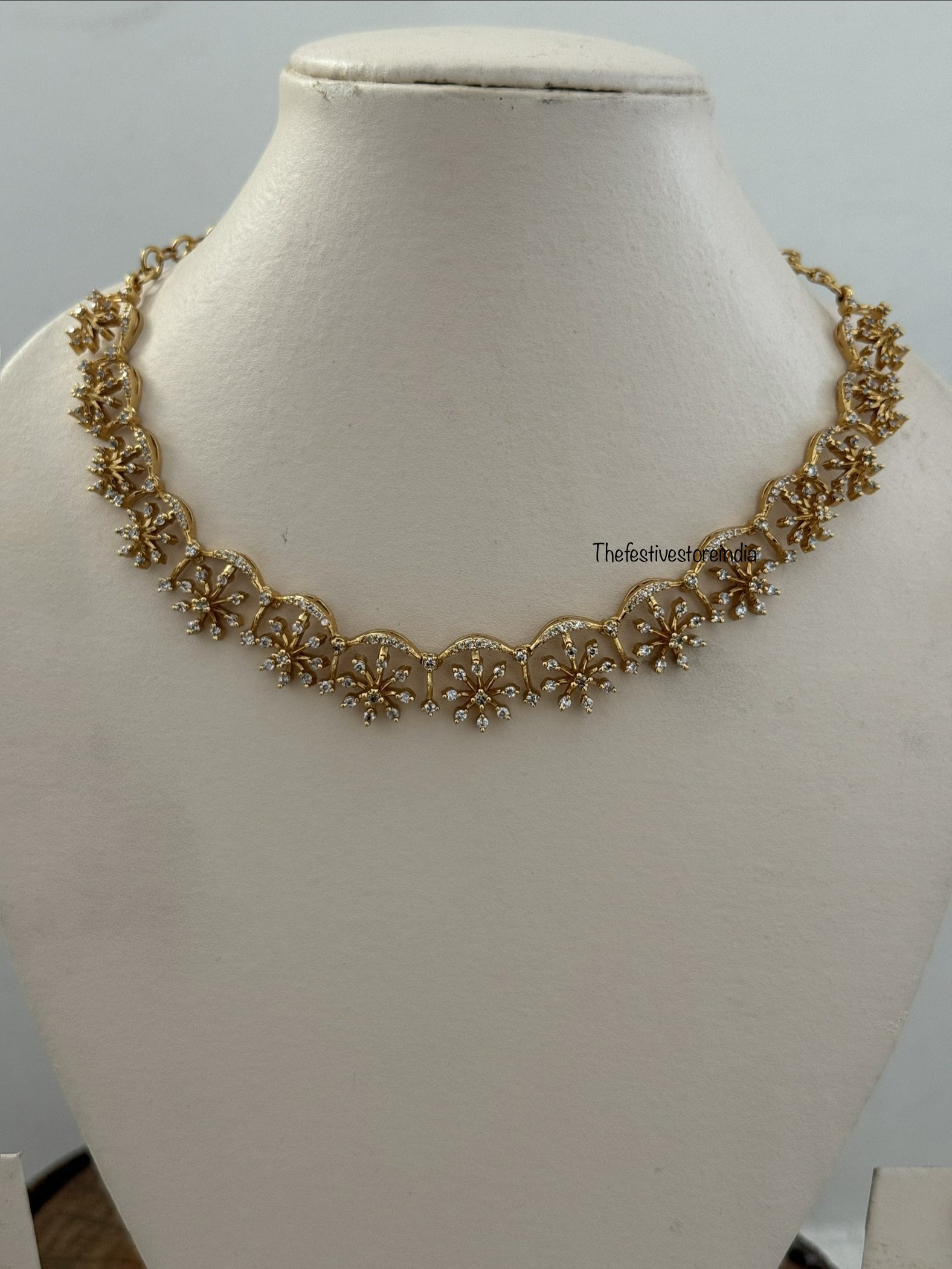 Floral AD classic necklace set | Diamonds look alike
