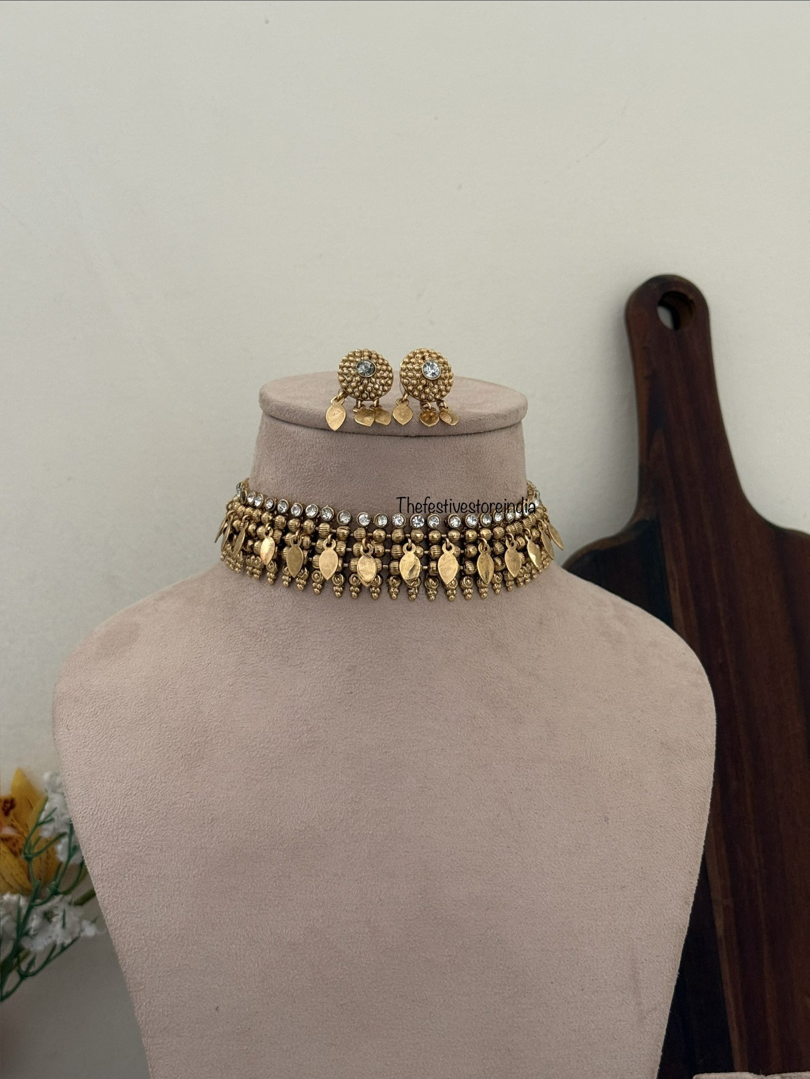 White stone Elakkathali choker set | Kerala style | Unique