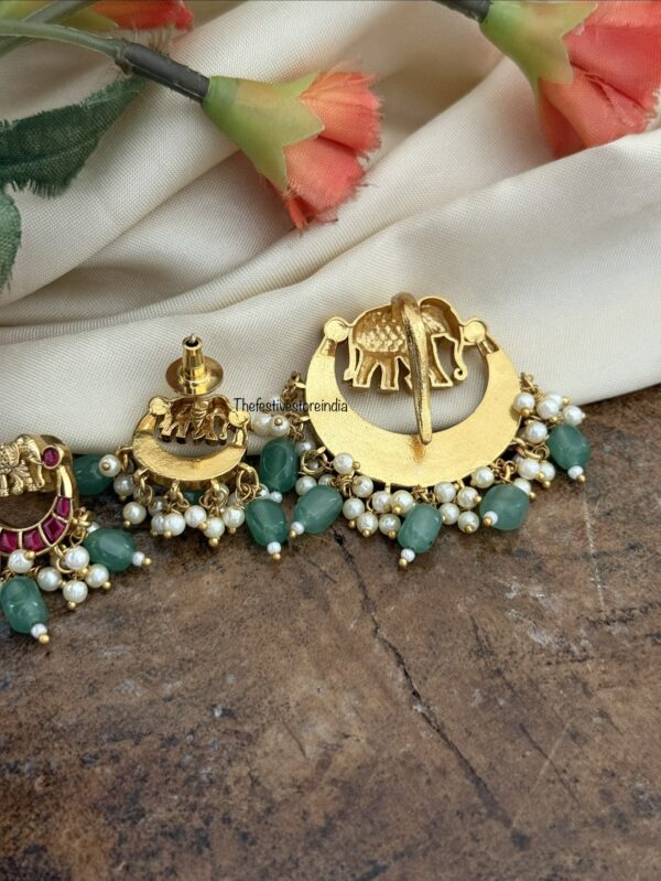 Jadau Elephant pendant earrings set | Ambaari