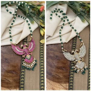 Reversible Gandaberunda pendant 56cms haaram