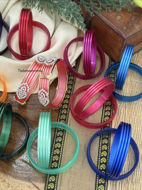 2-6 size 10 in 1 glass look set of 2 bangles | Bridal | Wedding