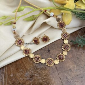 Kemp bottu lakshmi Kaasu necklace set