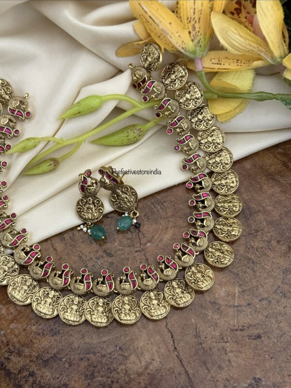 Jadau Kaasu lakshmi necklace set | Wedding | South indian