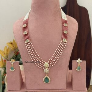 Pink and Mint designer haaram set | Wedding