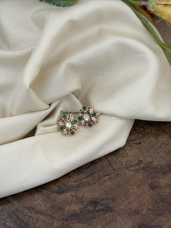 Jadau & AD stones studs | Bridal | Bridesmaid | Guest look