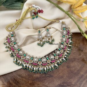 Victorian rice pearls non idol necklace set | Bridal | Wedding