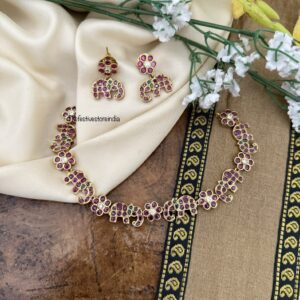 All kemp Ambaari/Elephant necklace set | Kids friendly