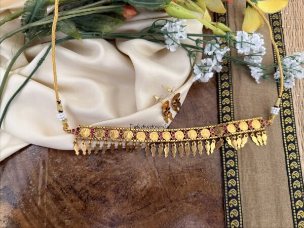 Gold look kaasu Elakkathali choker set