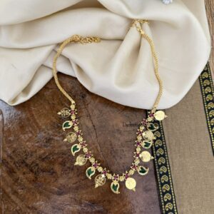 40cms Mid length palakka lakshmi haaram | Micro gold