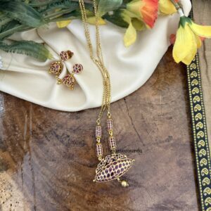 42cms kemp pendant set | Gold look