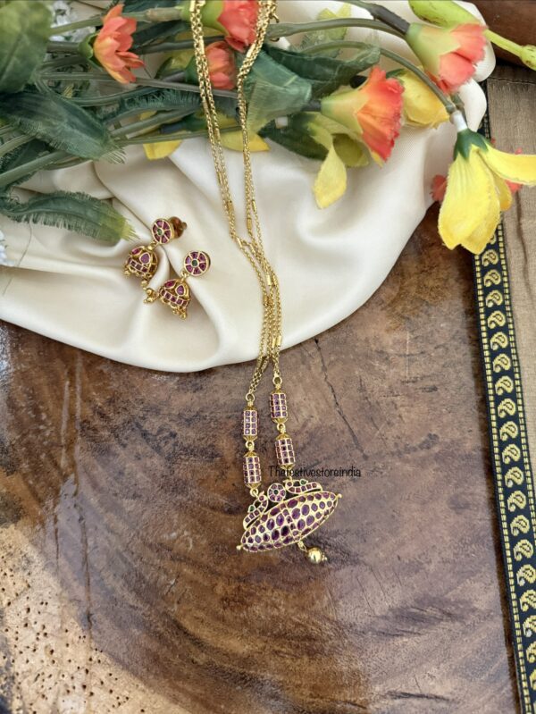 42cms kemp pendant set | Gold look