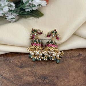 Jadau Navilu screwback jhumkas