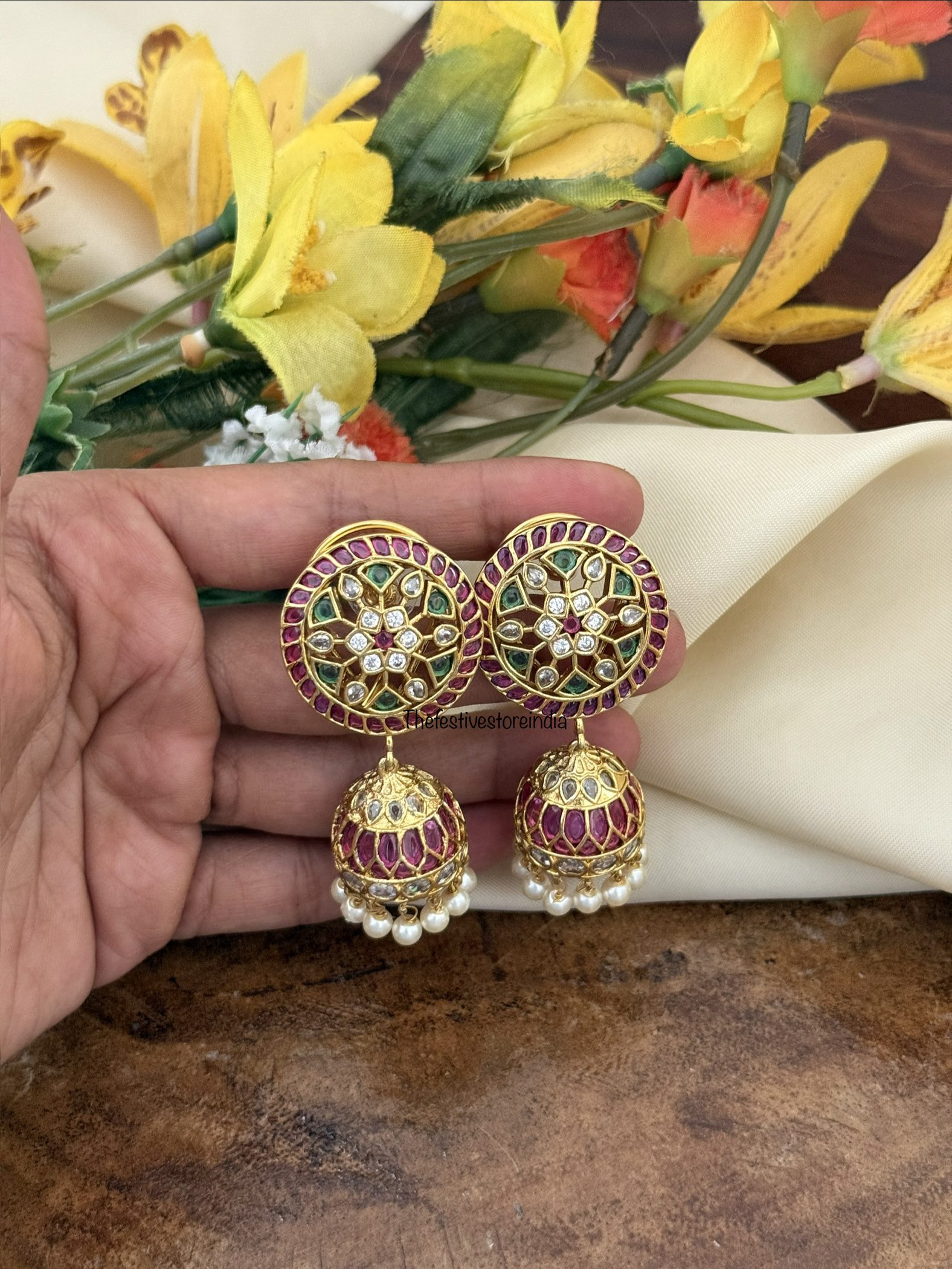Traditional Kemp jhumkas