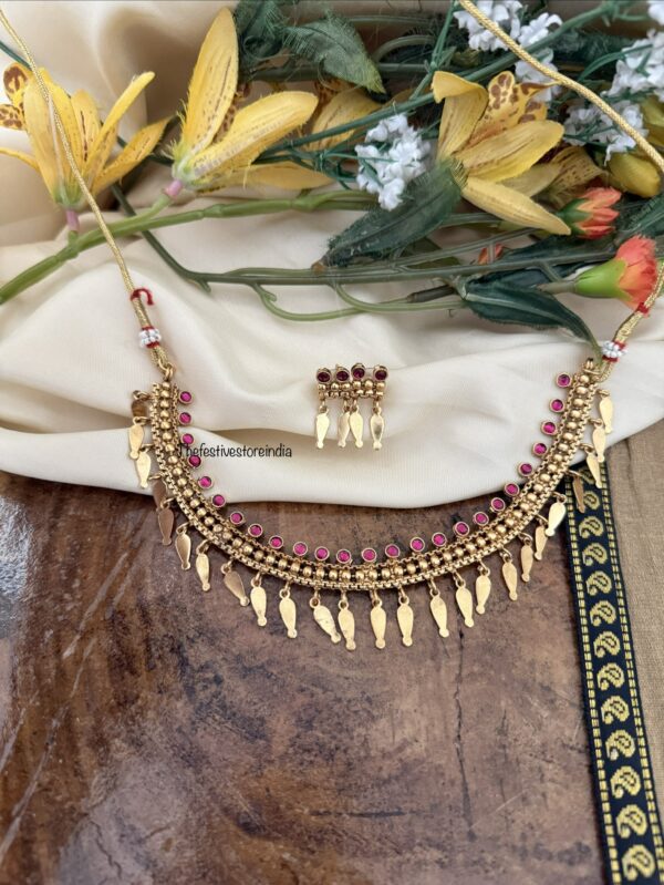 Elakkathali red stones necklace set | Kerala style
