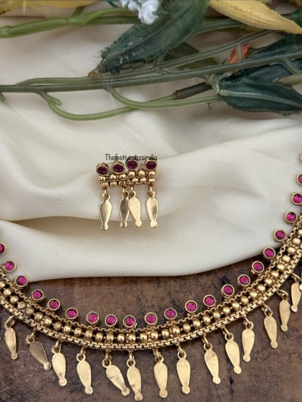 Elakkathali red stones necklace set | Kerala style