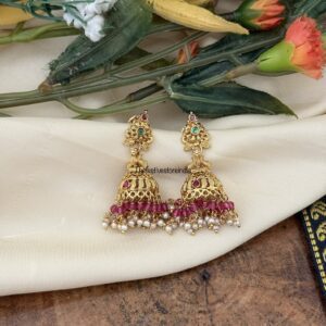 Gold look simple jhumkas
