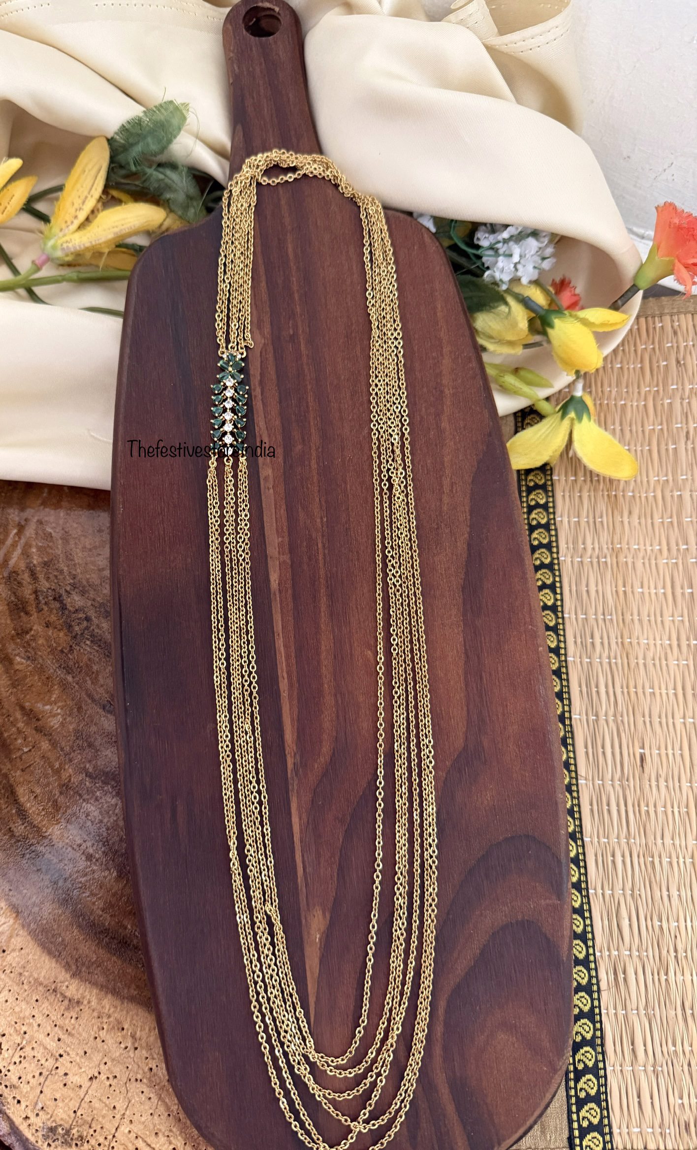 6 layer green stone mopp haaram