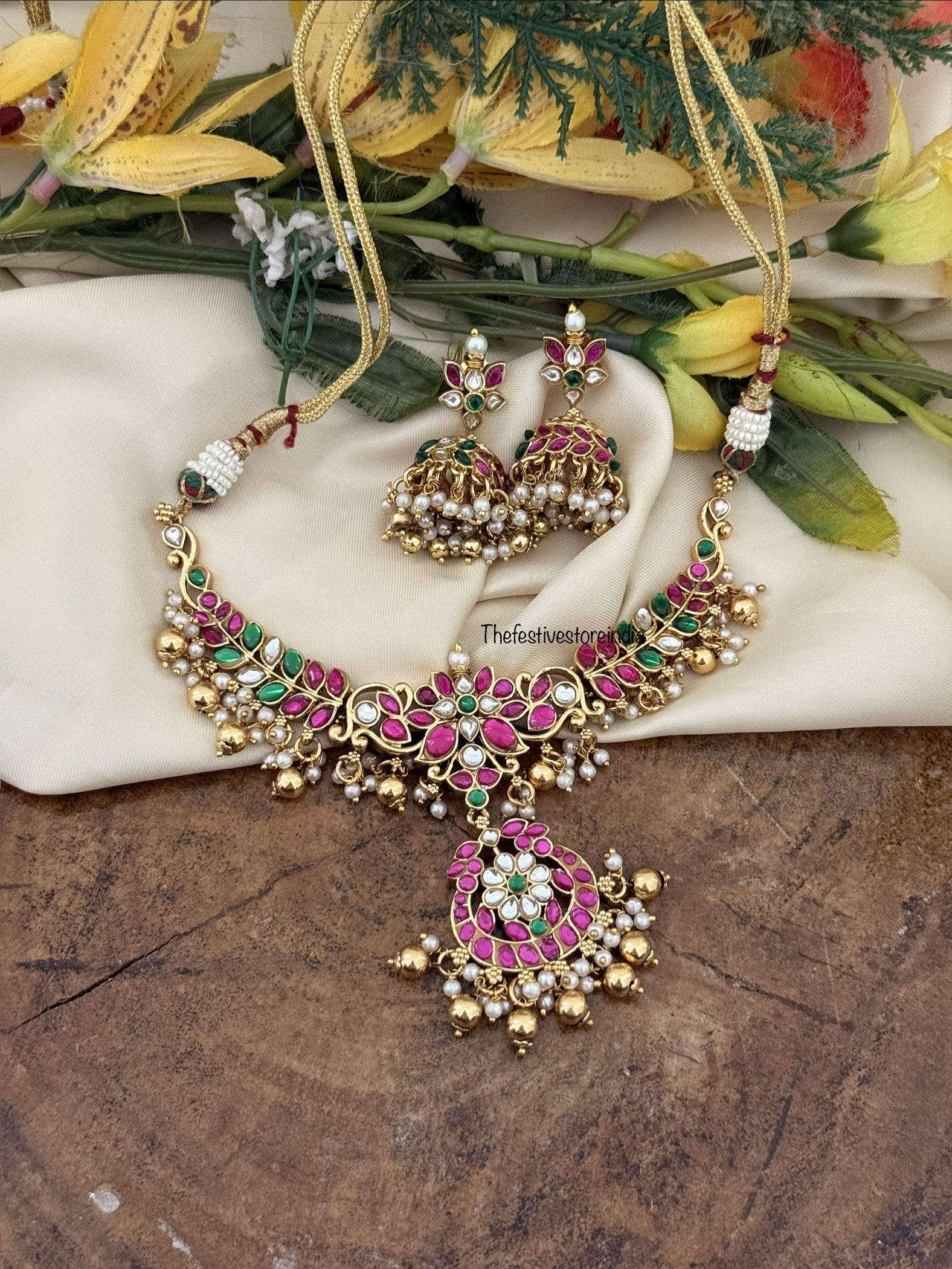 Jadau classic bridal necklace set | Non idol