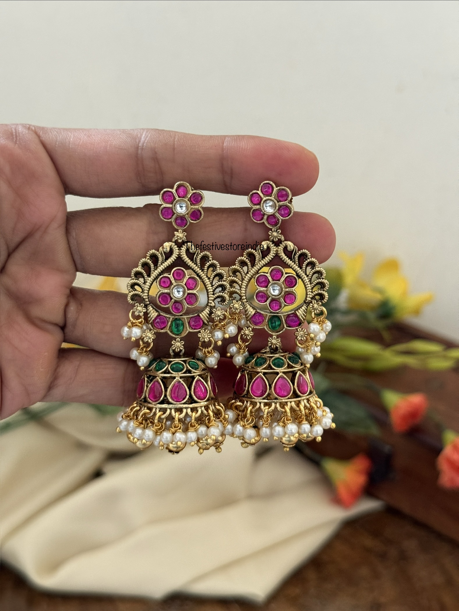 Bridal jadau jhumkas | Wedding