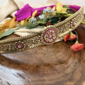 Premium polish carved navilu Hipbelt | Bridal | Bridesmaid | Gold look