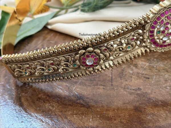 Premium polish carved navilu Hipbelt | Bridal | Bridesmaid | Gold look