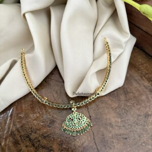 Gold look micro gold Green stone attigai | Impon | Gatti