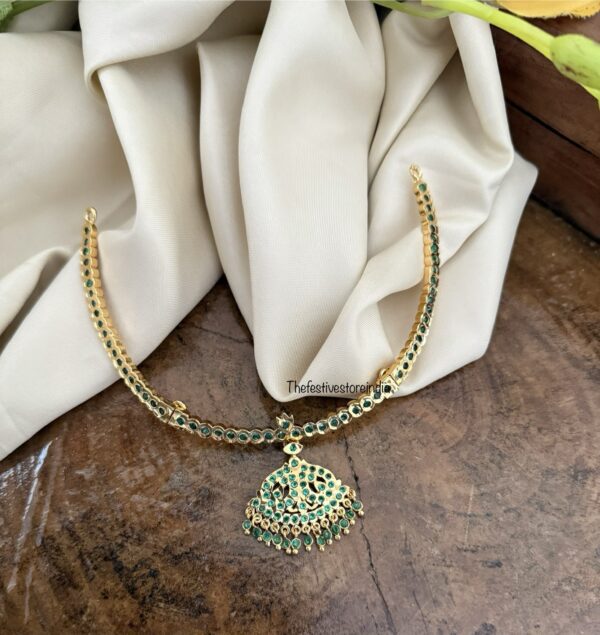 Gold look micro gold Green stone attigai | Impon | Gatti